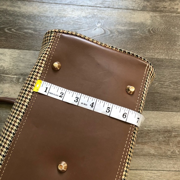 London Fog Chelsea Lites Houndstooth Travel Satchel Bag - Picture 12 of 13